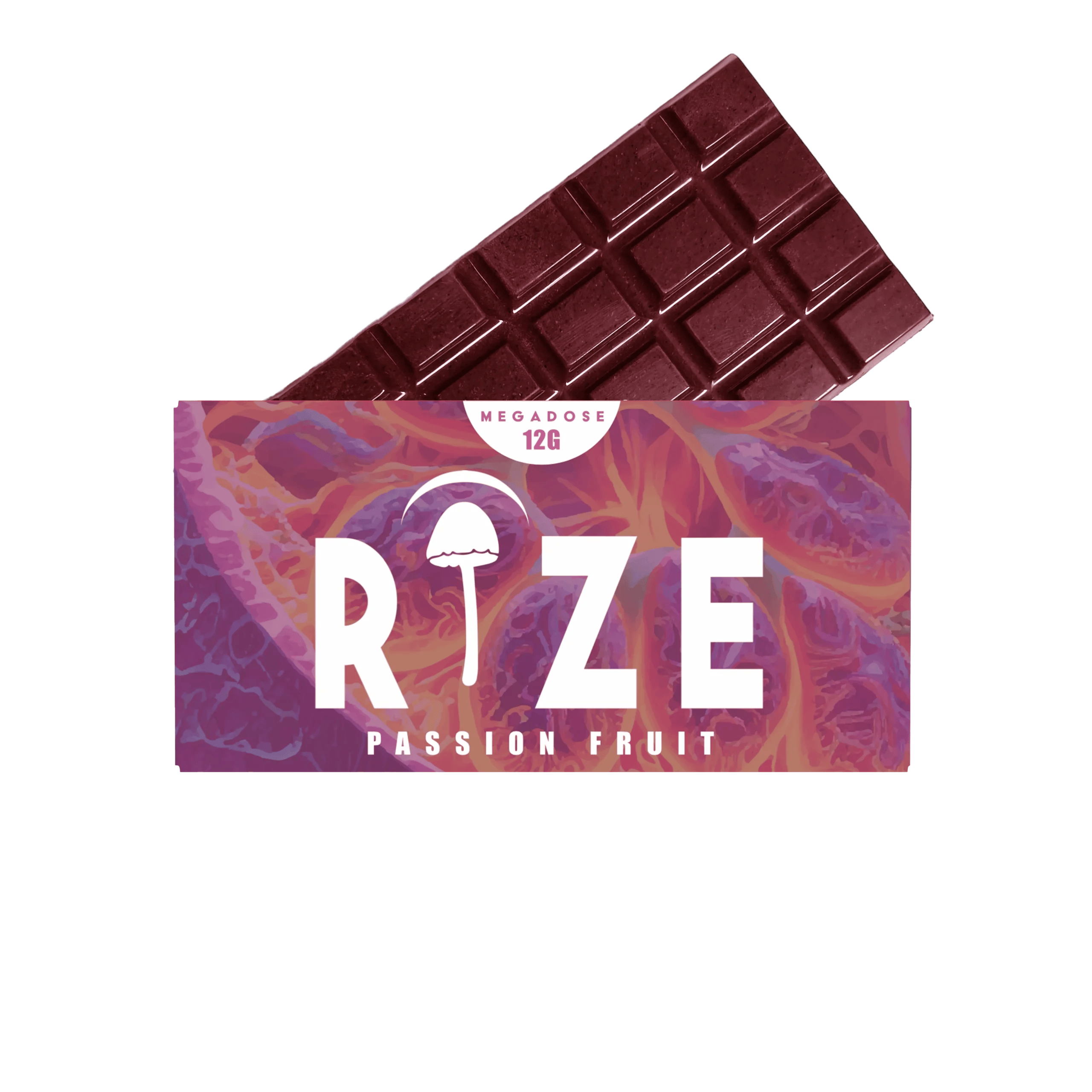 Rize 12g Mushroom Chocolate Bar Passion Fruit flavor
