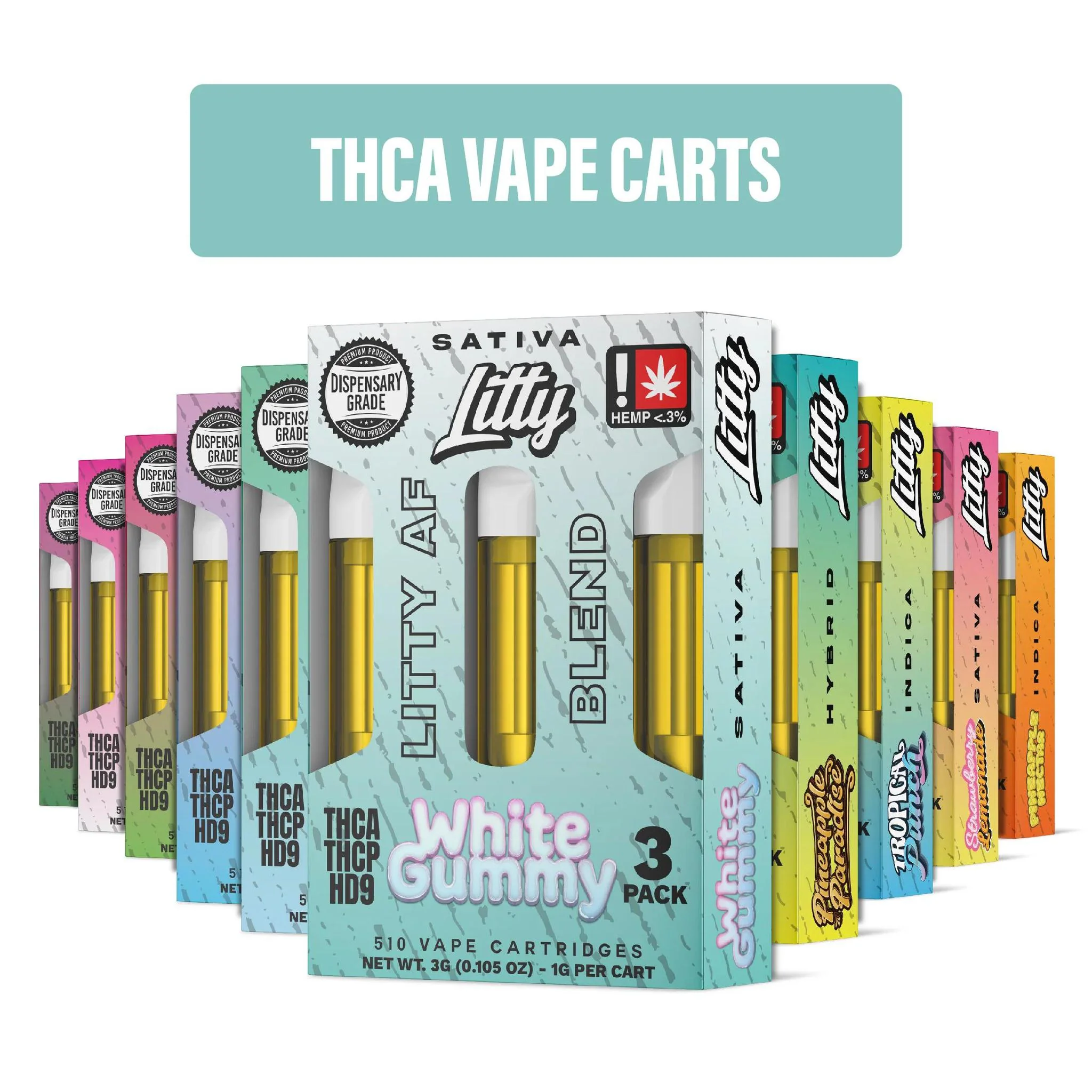 Litty - 3x1g THC-A Vape Cartridges - Multiple Strains!