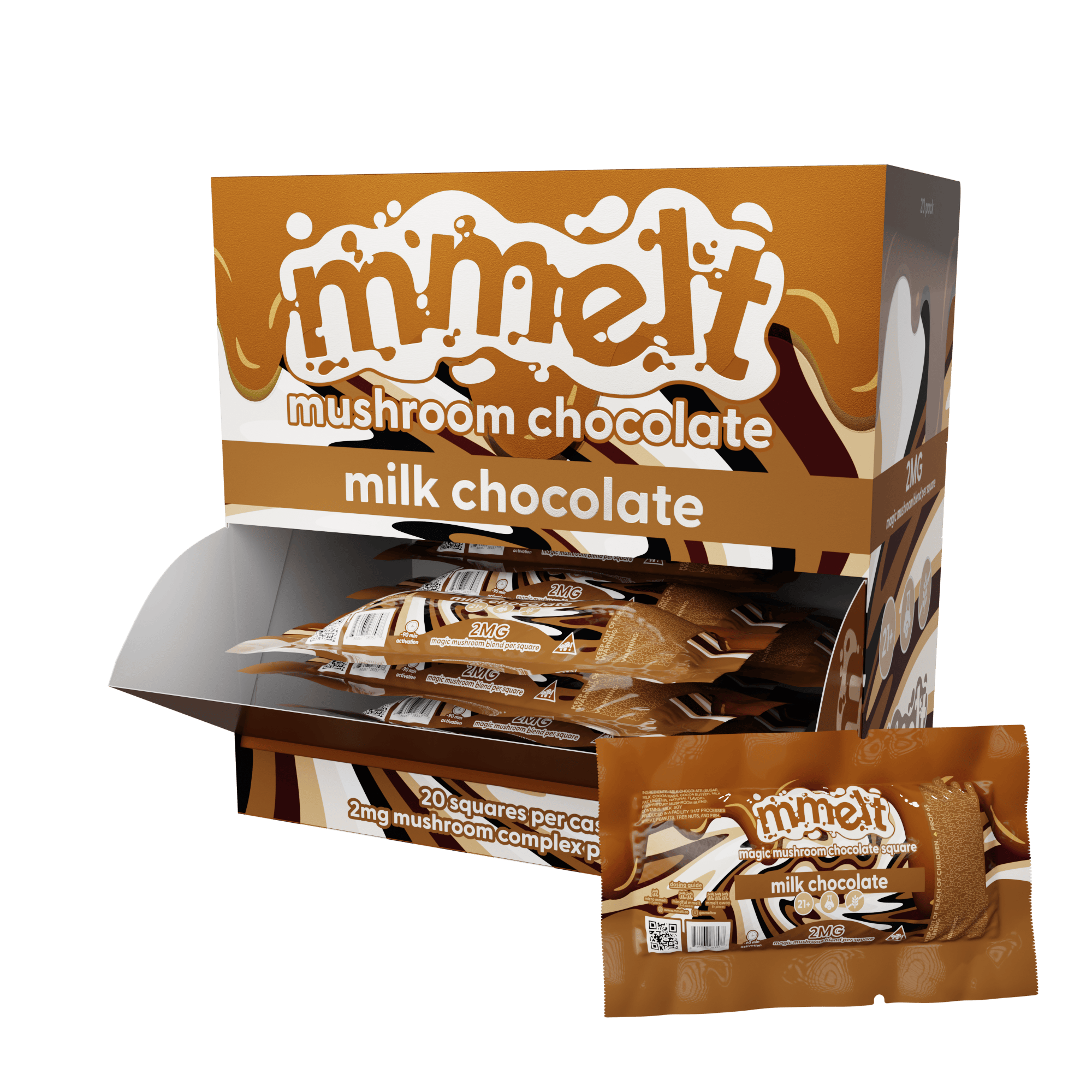 Mmelt - 2g Mushroom Chocolate Squares - 2 Flavors!