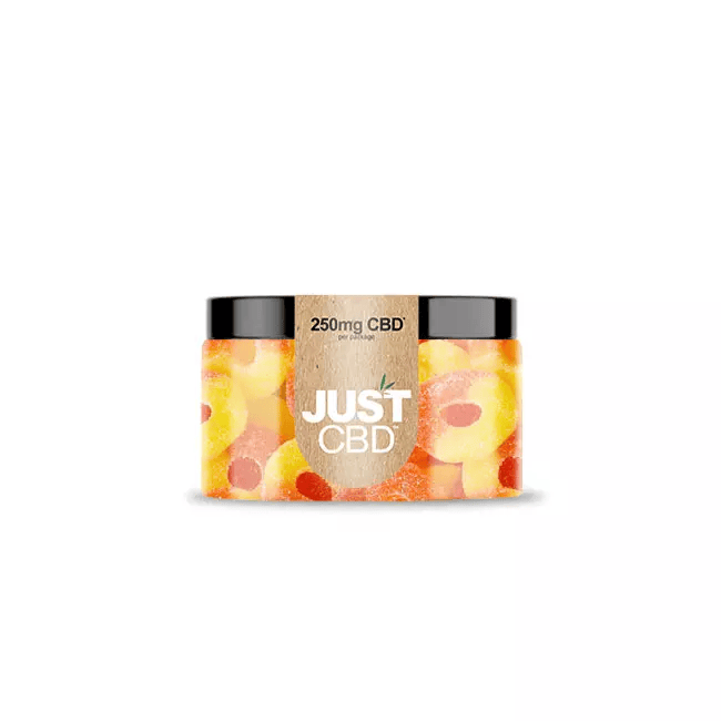 JustCBD - Peach Rings Gummies – 250mg & 500mg CBD Jars!