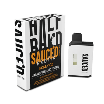Half Bak'd - Sauced Exotix 4g Live Resin Disposable - 6 Strains!
