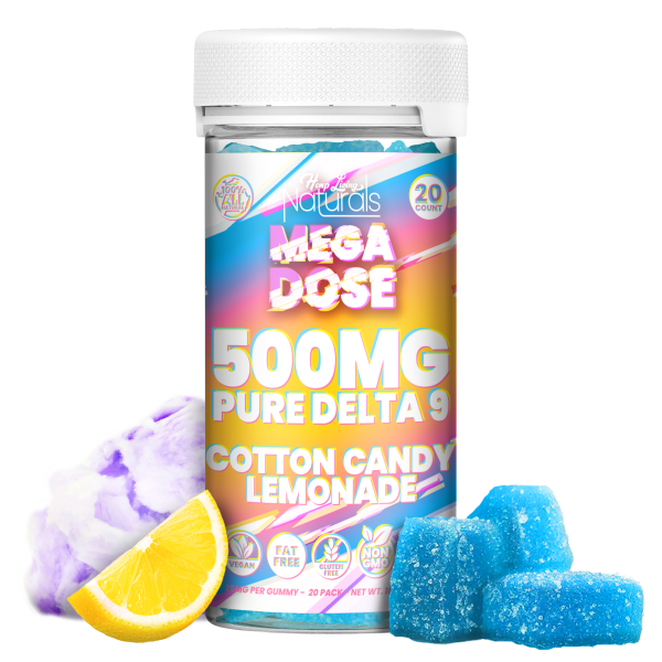 Hemp Living Naturals - Mega Dose 500mg Pure D9 Gummies 20ct