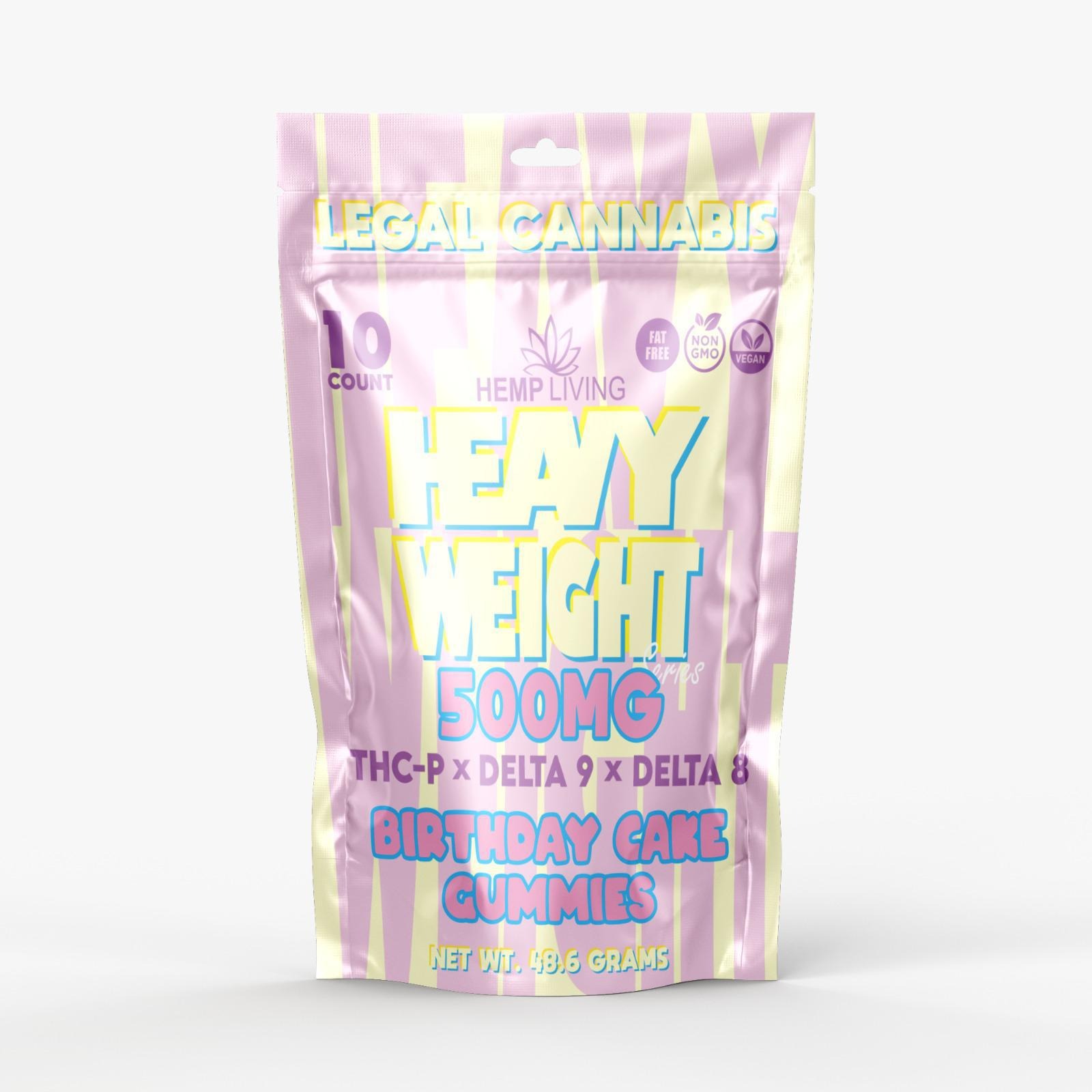 Hemp Living - Heavyweight 500mg THCP/D9/D8 Gummies 10ct