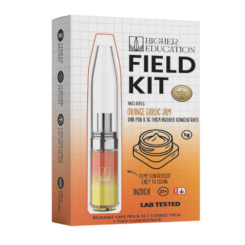 Higher Education THC-A Budder Dab Kit Orange Garlic Jam Indica Strain