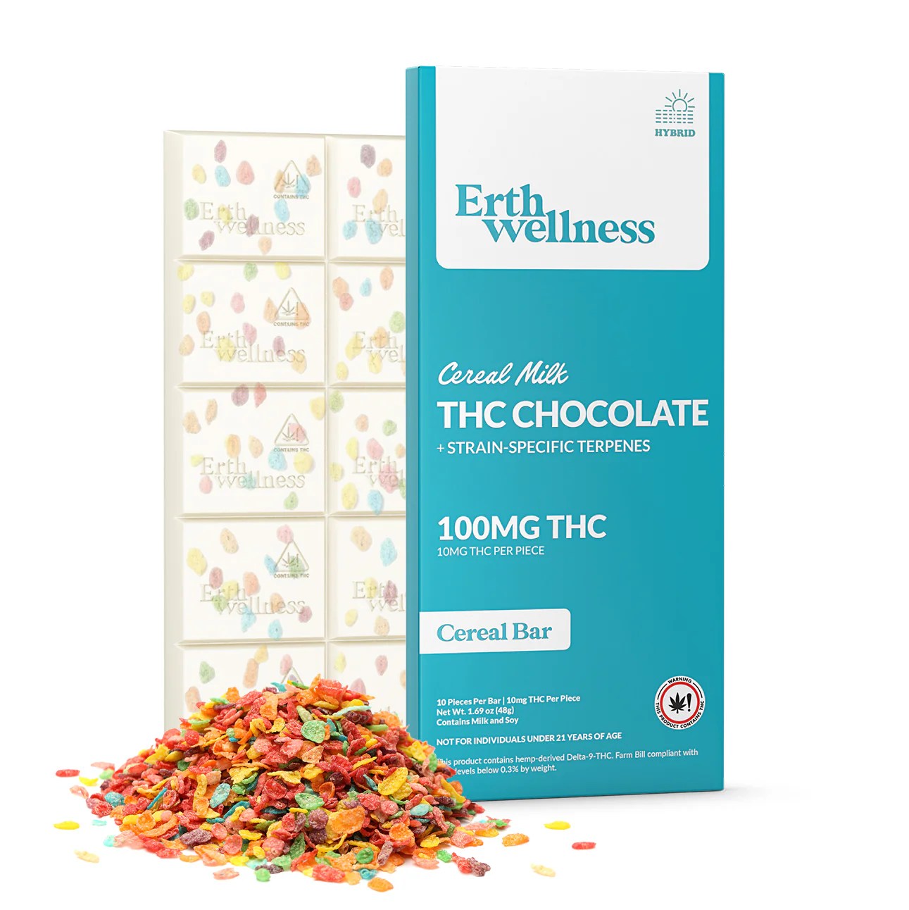 Erth Wellness 100mg THC chocolate bar Cereal Milk hybrid strain
