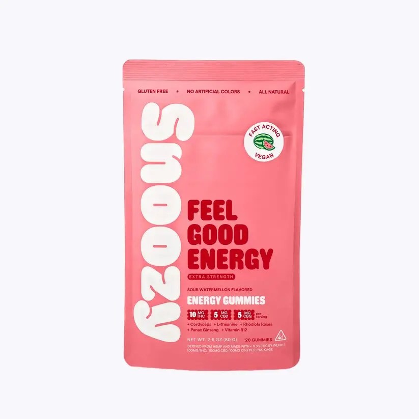 Snoozy Wellness Gummies Feel Good Energy pouch