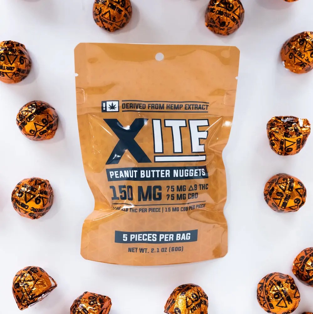 Xite Peanut Butter Nuggets bag with pieces