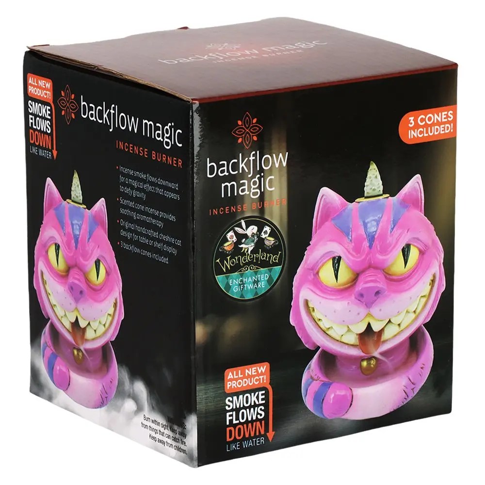 Cheshire Cat backflow incense burner with incense cone