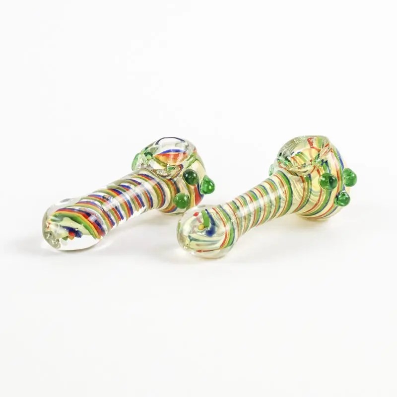 3.5" Fumed Rainbow RIbbon Spoon Hand Pipe