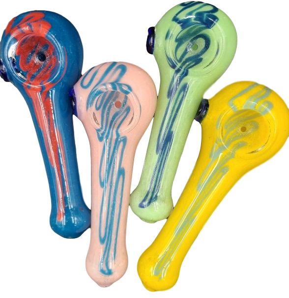 4.5" Frit Pipe With Squiggles