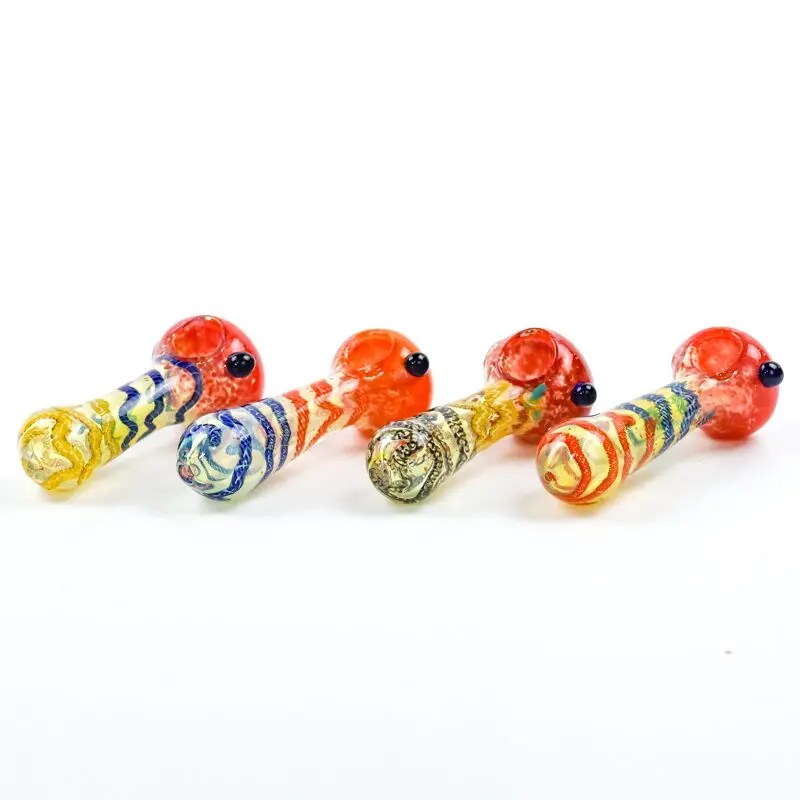 4.5" Squiggle Solid Color Pipe