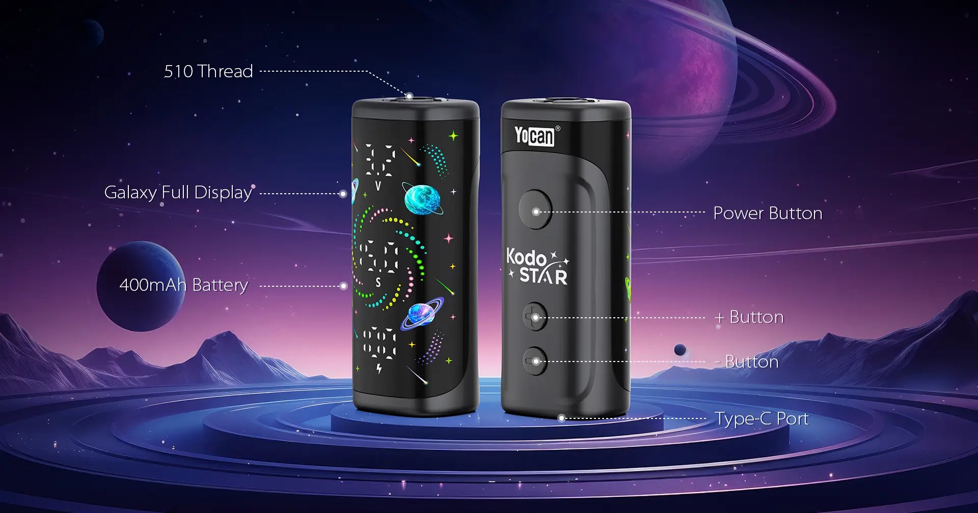 YoCan Kodo Star 510 threaded battery image 1