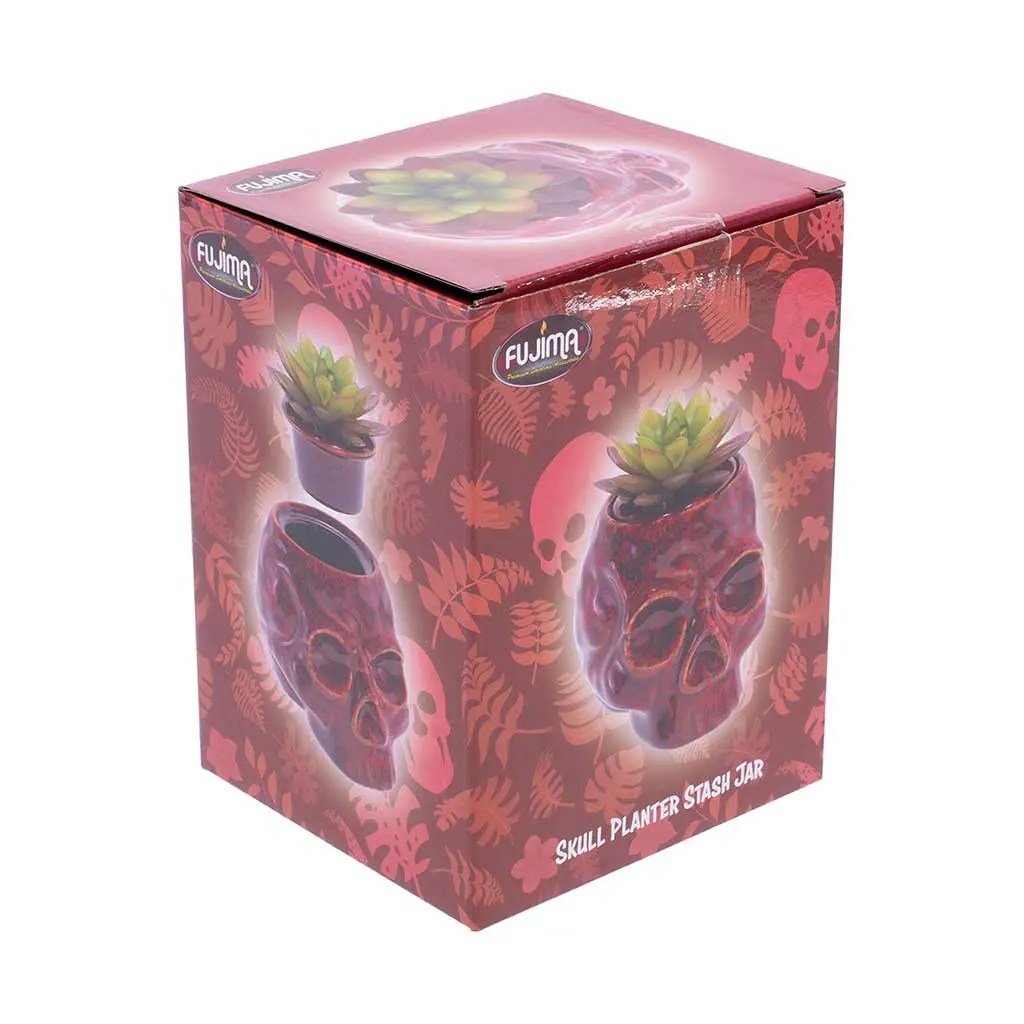 Skull planter stash jar interior cavity view