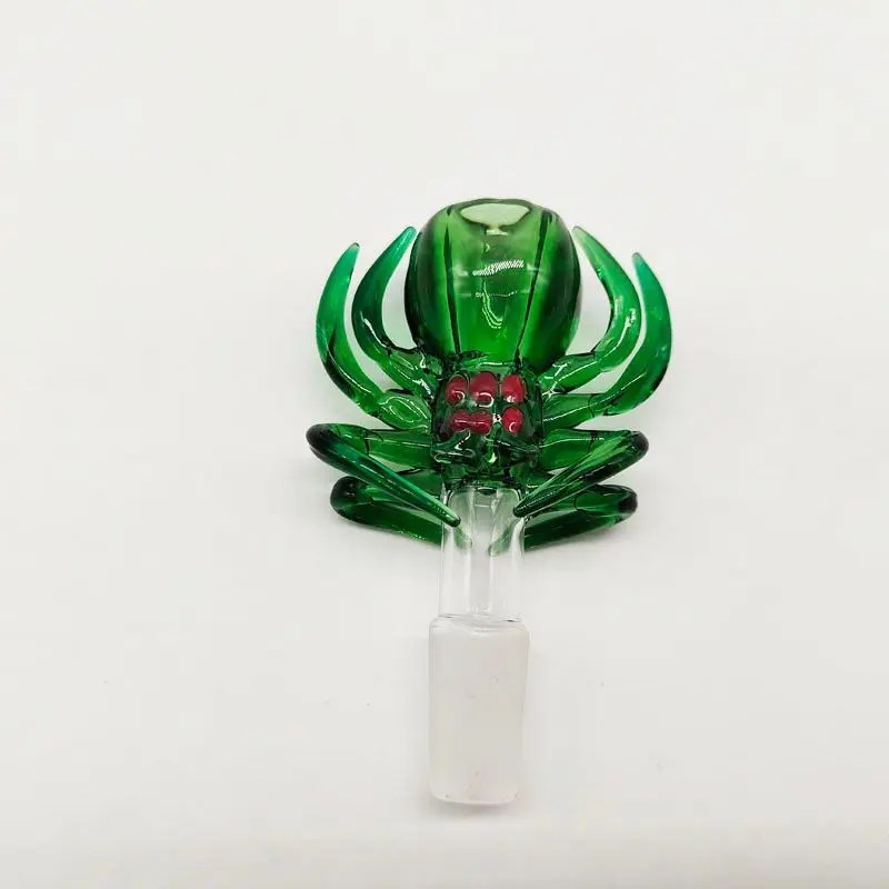 Green spider glass bowl slide for water pipe