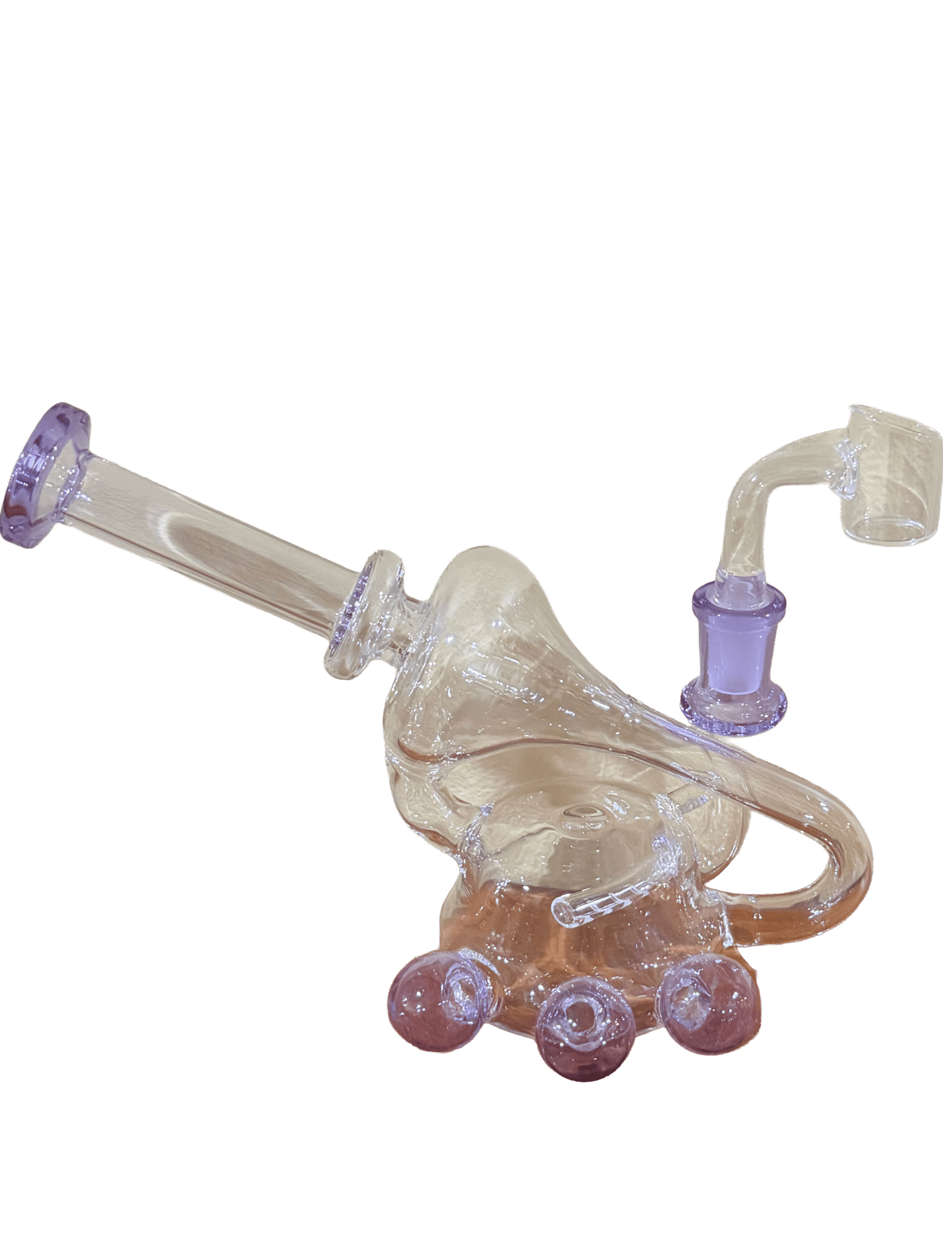 5.5" Clear Crazy Loop Dab Rig w/ Purple Accents