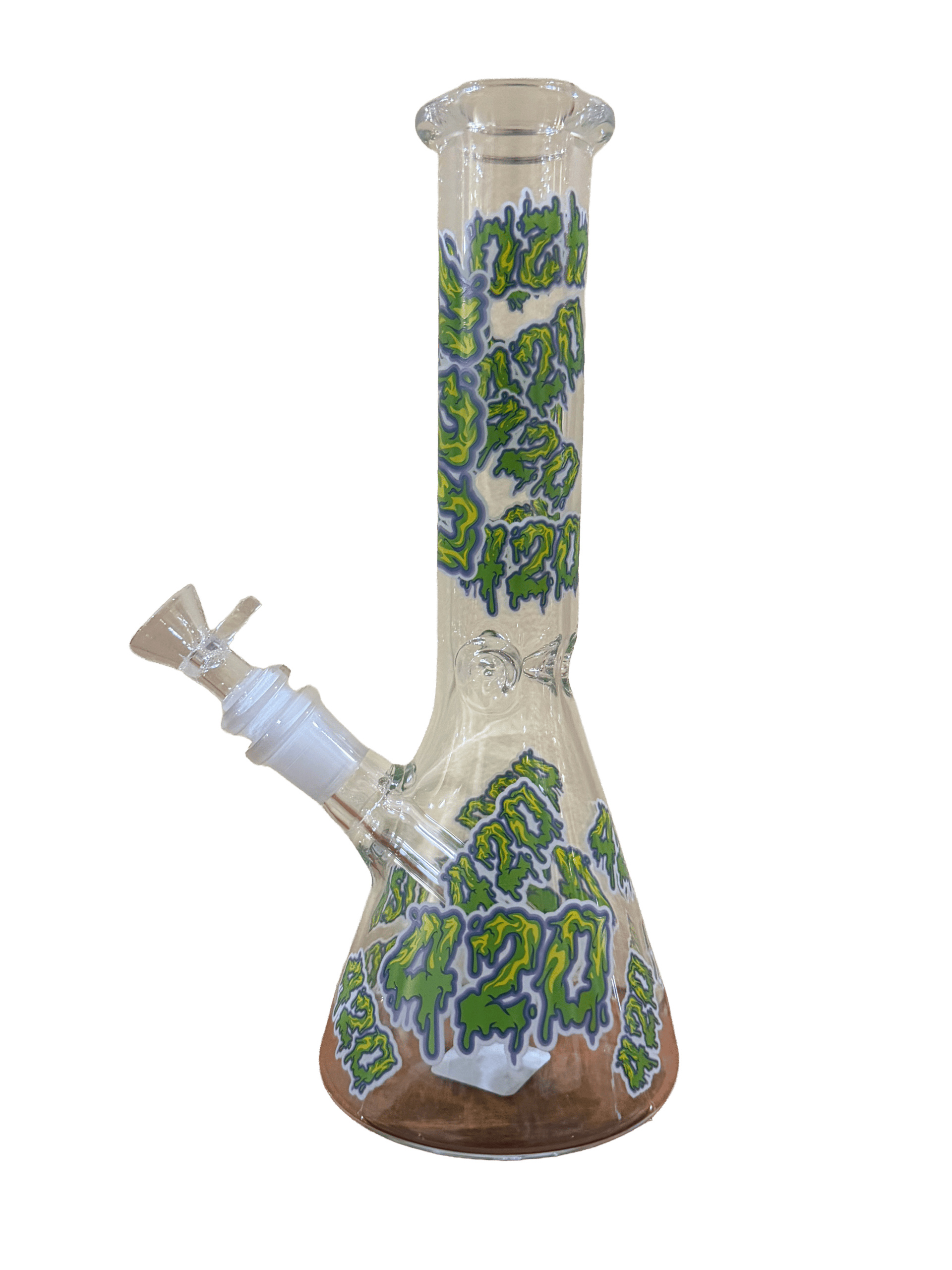 10 inch Beaker Water Pipe 420 Green glass bong