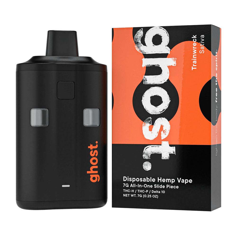 ghost. 7G Slide Piece THCH THCP D10 Disposable Vape Trainwreck Sativa