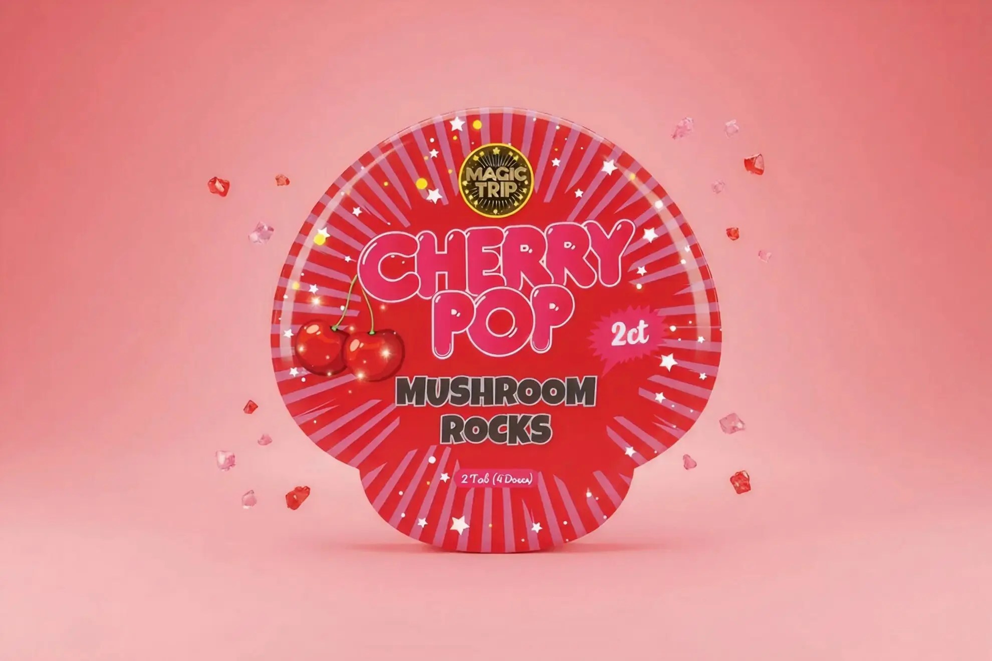 Magic Trip Mushroom Popping Rock Candy Cherry Pop