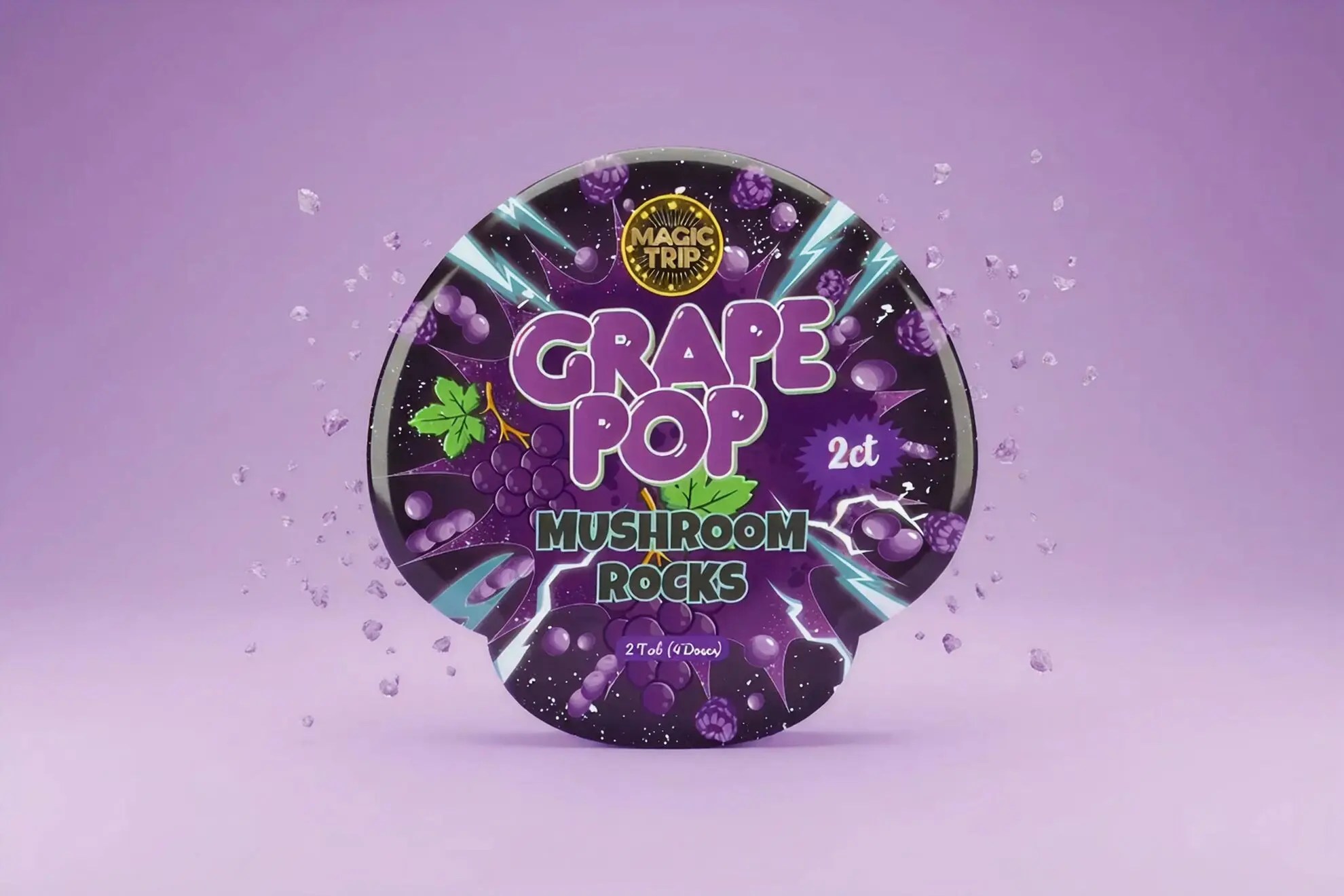 Magic Trip Mushroom Popping Rock Candy Grape Pop
