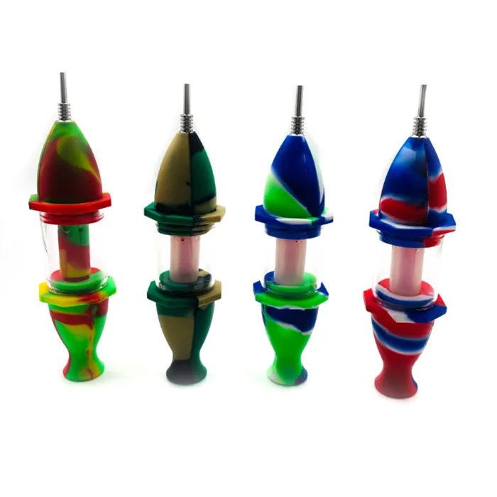 Silicone Nectar Collector w/ Glass Water Tank - 5 Colors!
