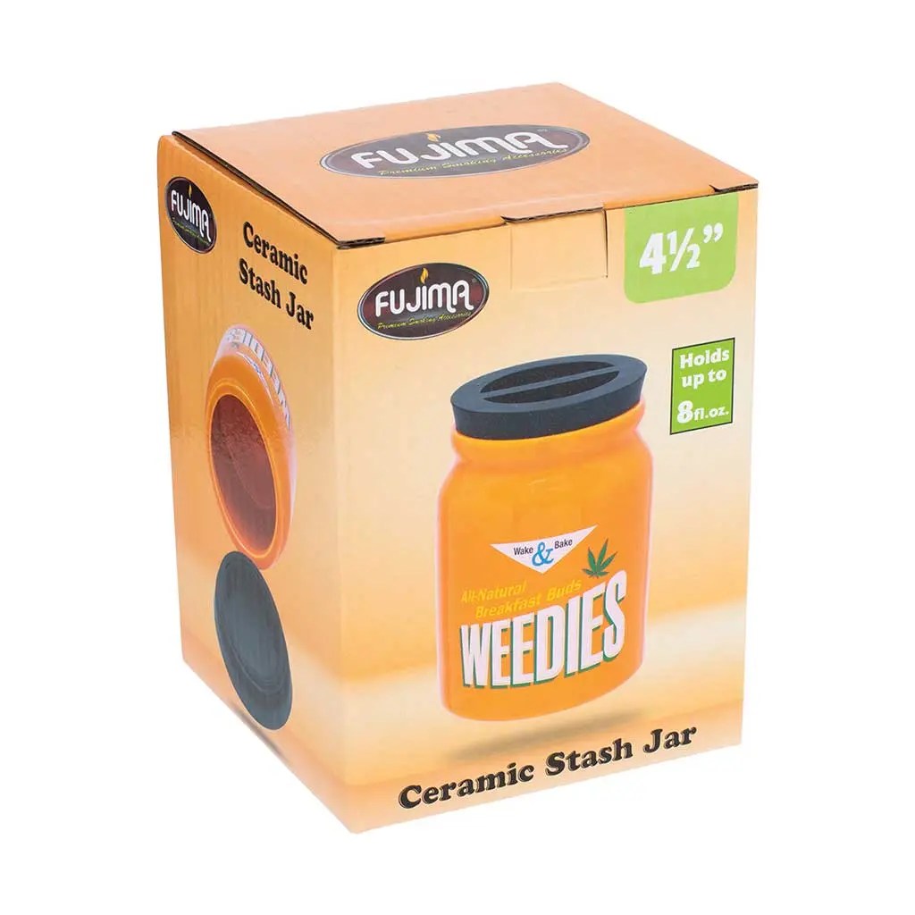 LARGE CERAMIC STASH JAR - WEEDIES product image 2