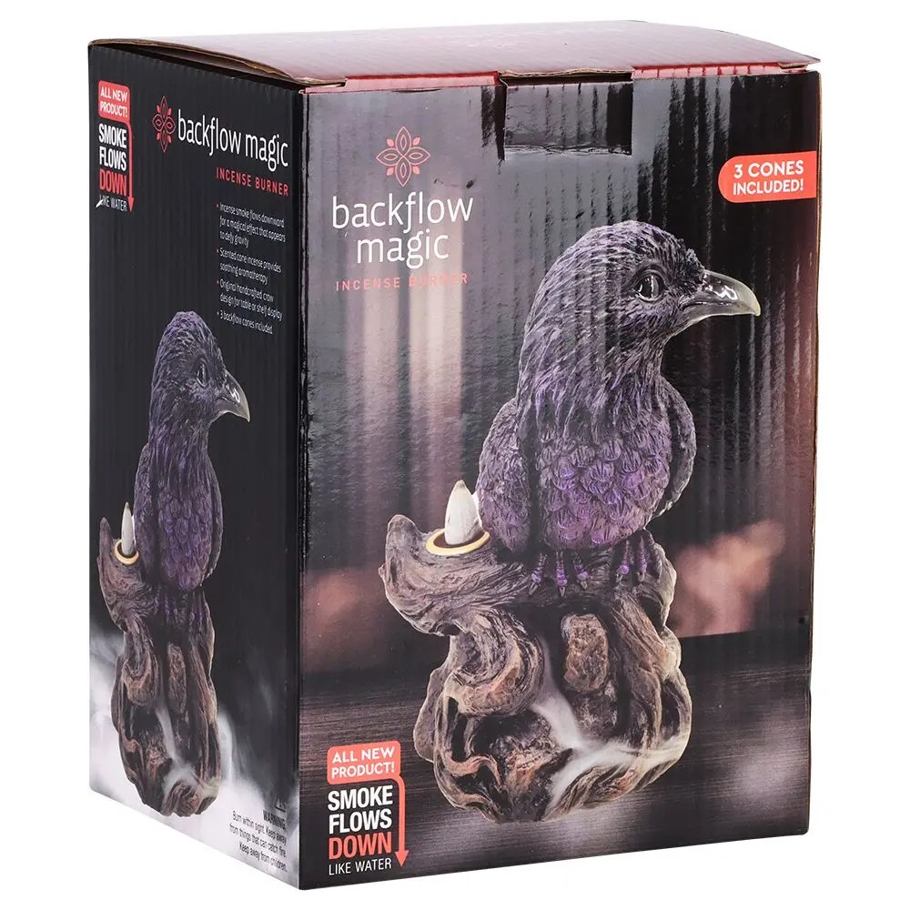 Quoth the Raven Back Flow Polyresin Incense Burner - 6.75" x 5.25" product image 3