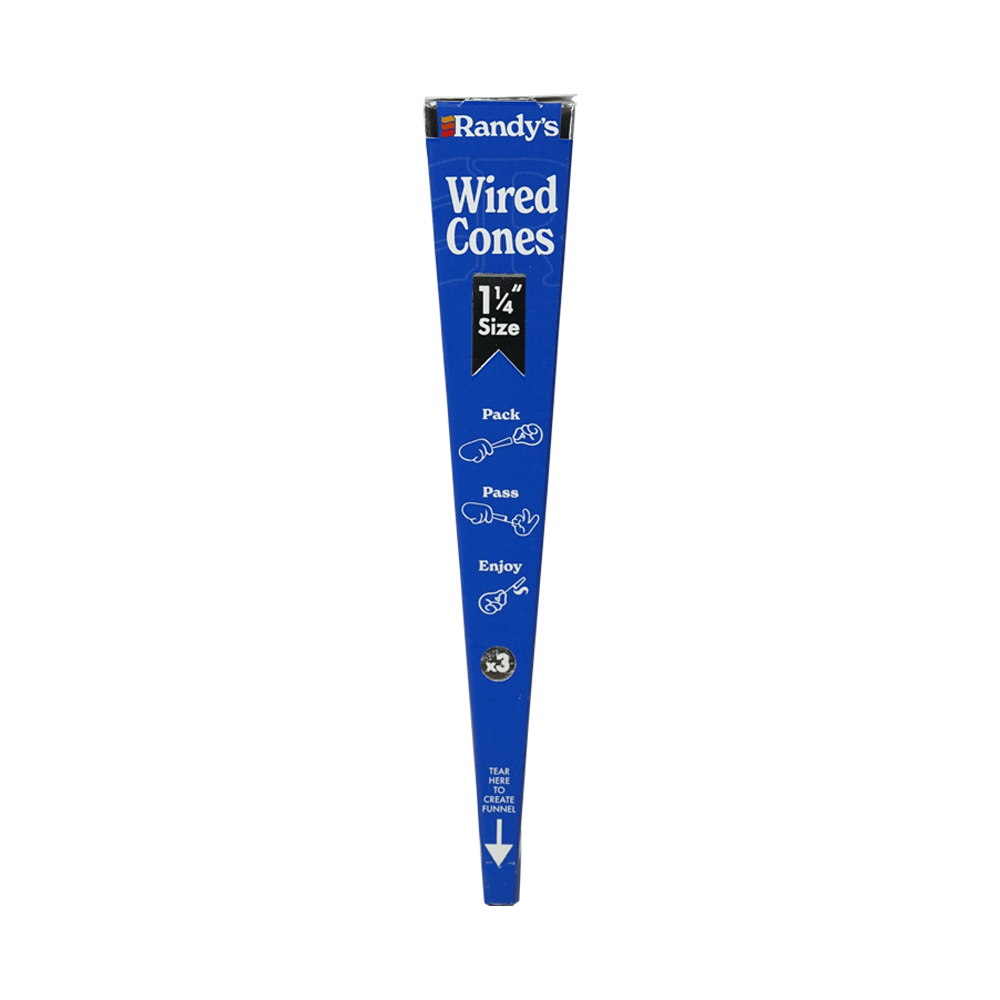 Randy's Wired 1 1/4 inch Cones 3-pack pre-rolled wired cones