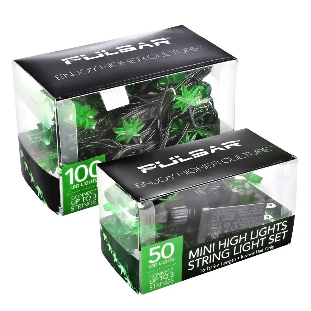 Mini High Lights Hemp Leaf LED String Light Set