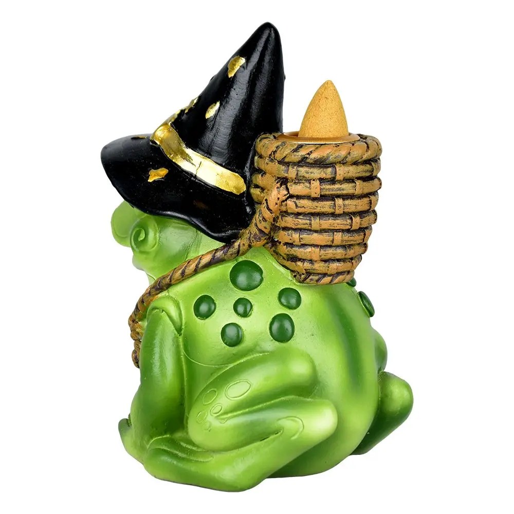 Bewitching Frog Back Flow Incense Burner - 5" product image 2