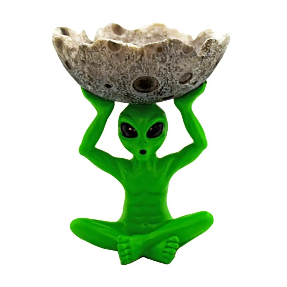 Alien Holding Moon Ashtray - 5.5" product image 1