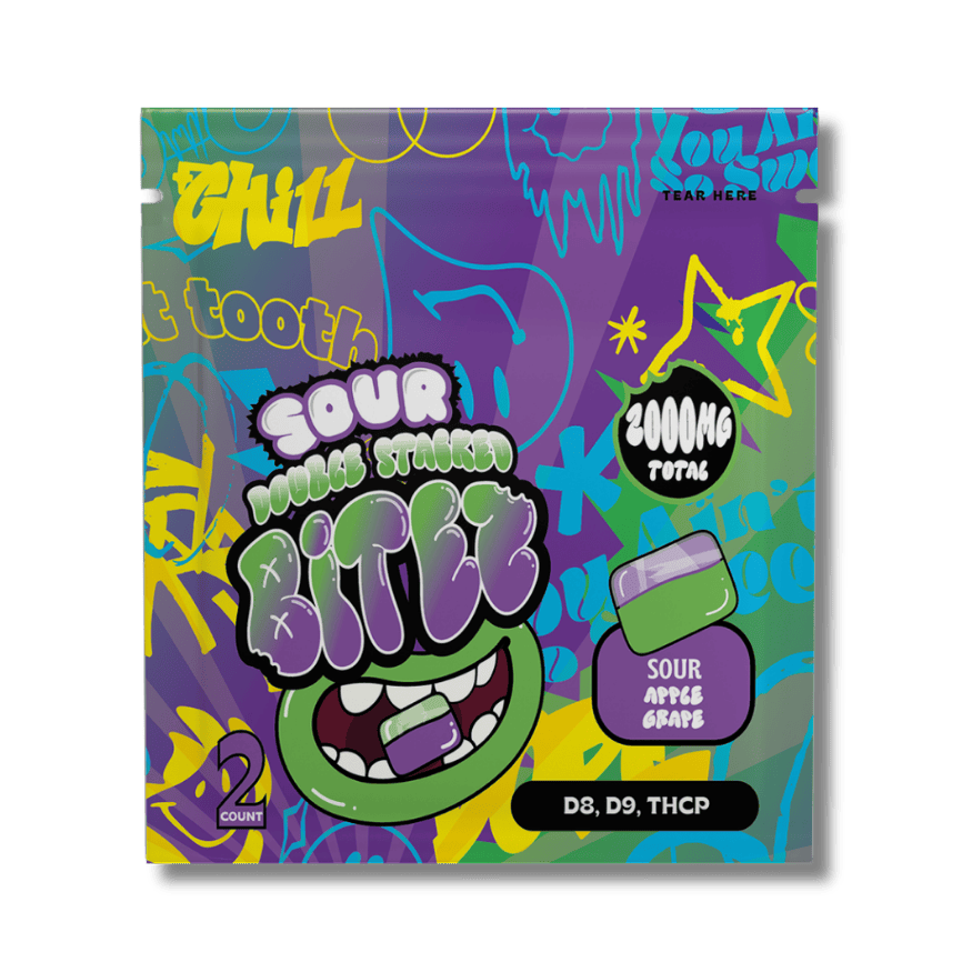 Ocho Double Stack Bitez Sour Apple Grape 2000mg THC edible