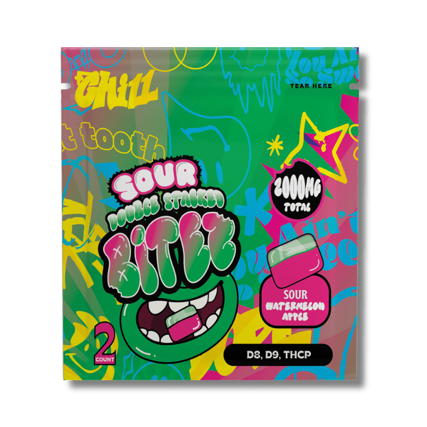 Ocho Double Stack Bitez Sour Watermelon Apple 2000mg THC edible