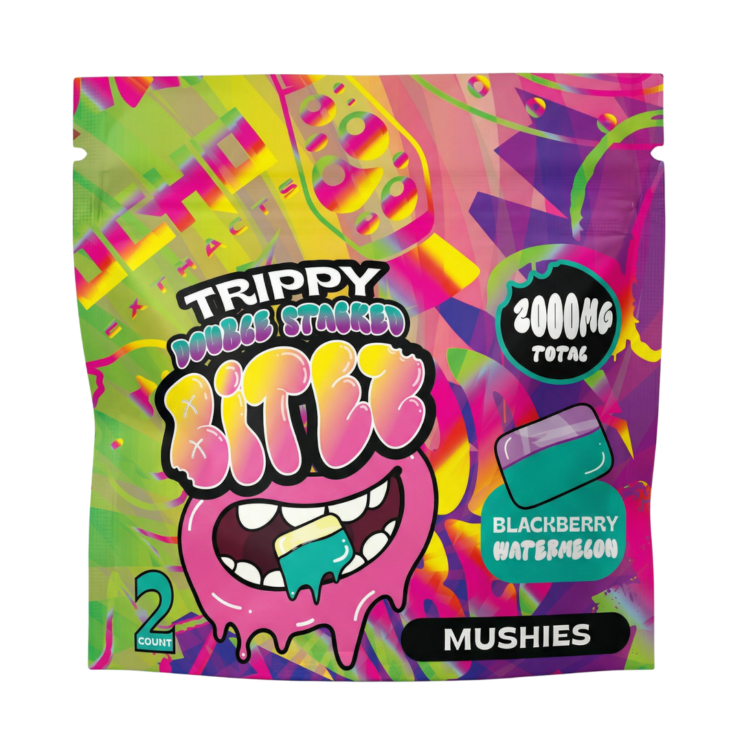 Ocho Trippy Bitez Blackberry Watermelon Mushroom Gummies