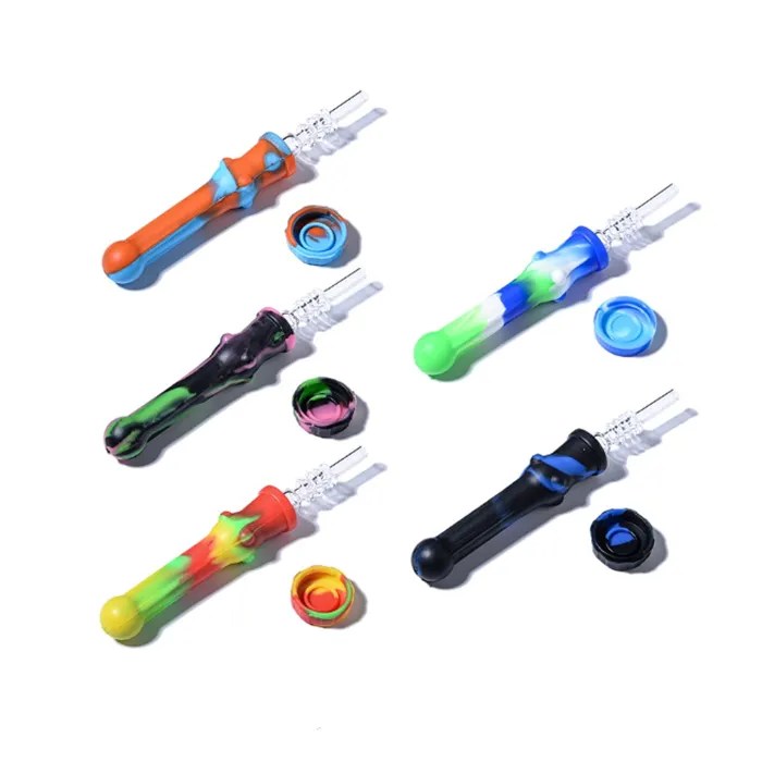 Silicone Nectar Collector w/ Glass Tip - 4 Colors!