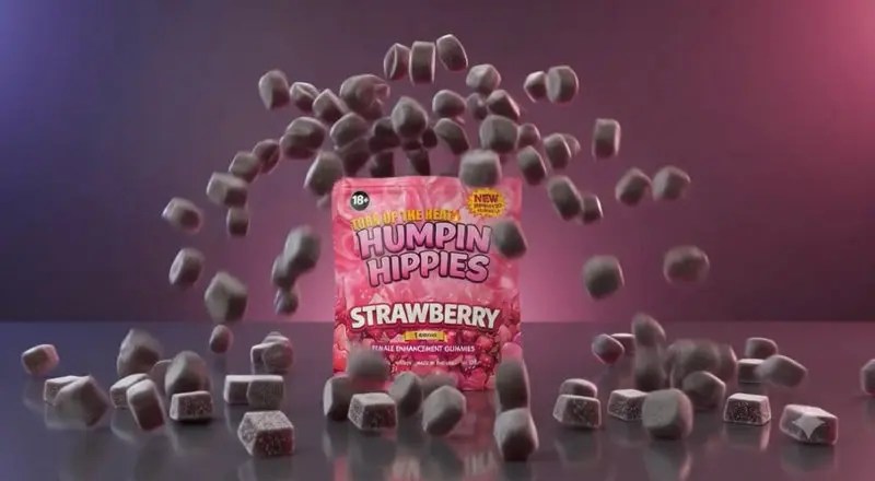 Humpin Hippies 3ct sexual enhancement gummies female strawberry