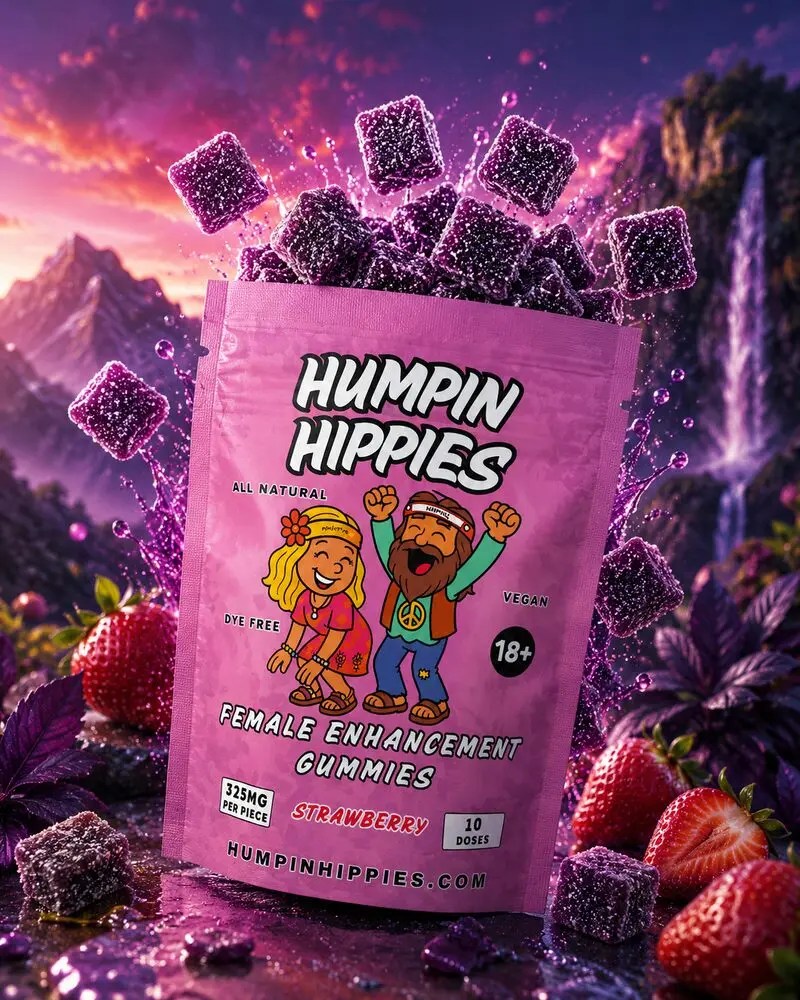Humpin Hippies Sexual Enhancement Gummies Female Strawberry 10ct pack