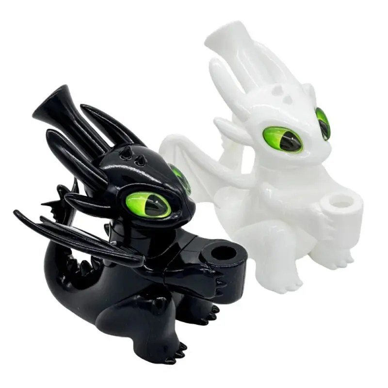 White silicone dragon water pipe 6.5 inch