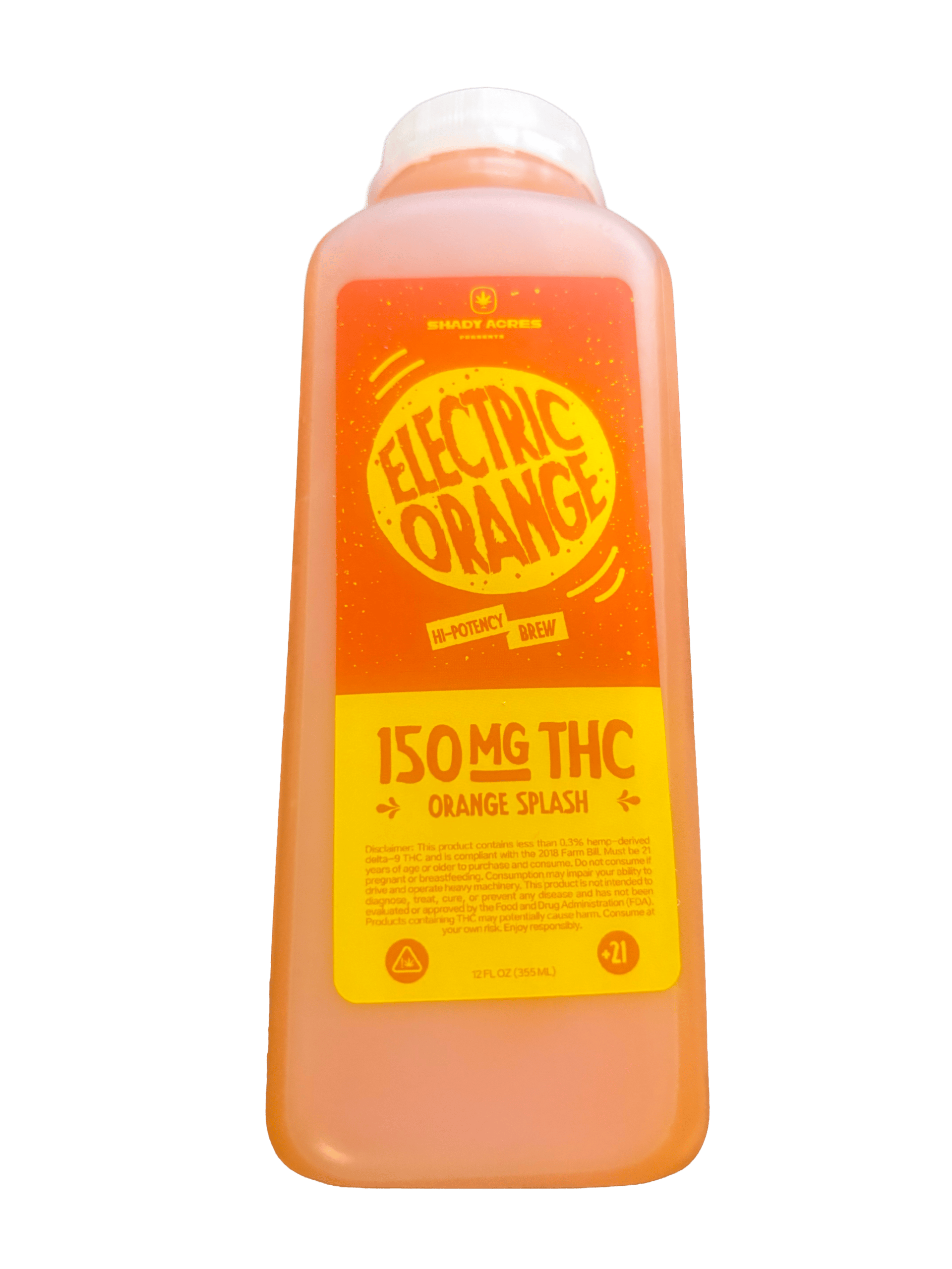 Shady Acres THC Lemonade Orange Splash Electric Lemonade 150mg bottle