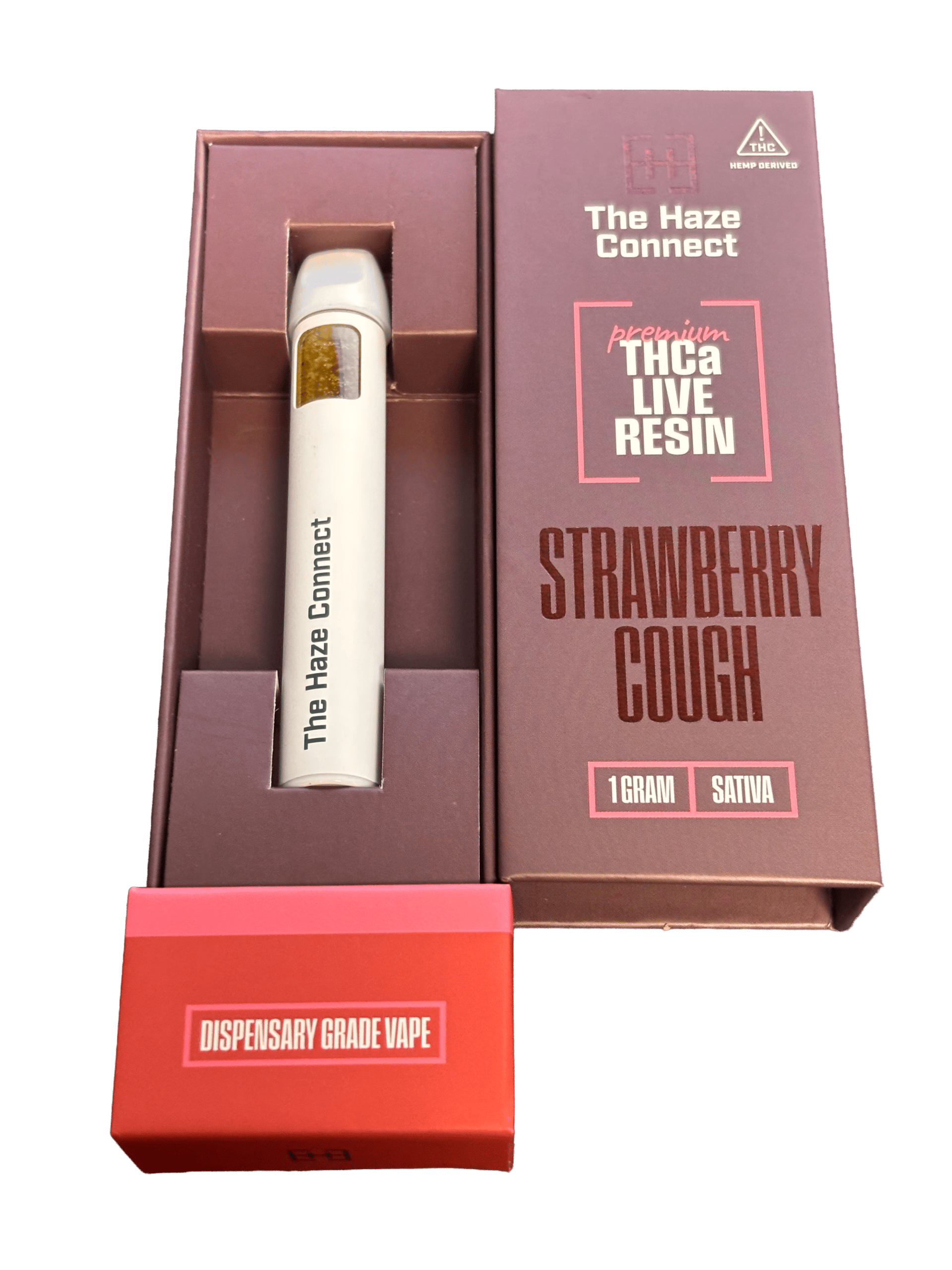 The Haze Connect 1g THCa Live Resin Disposable Strawberry Cough