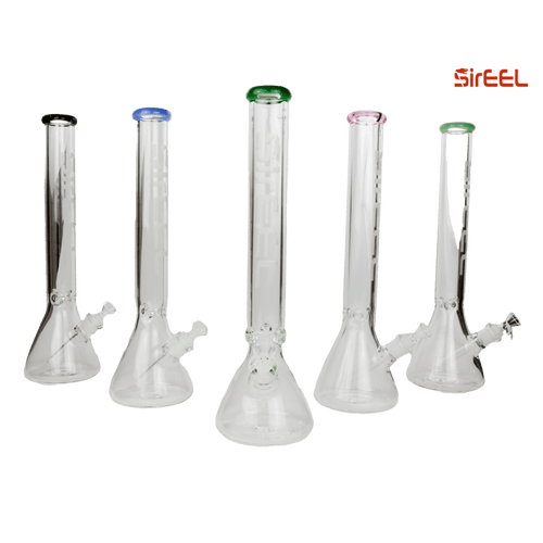 SirEEL Supersized Beaker Bong 18 inch in assorted colors with black, blue, green and pink accents