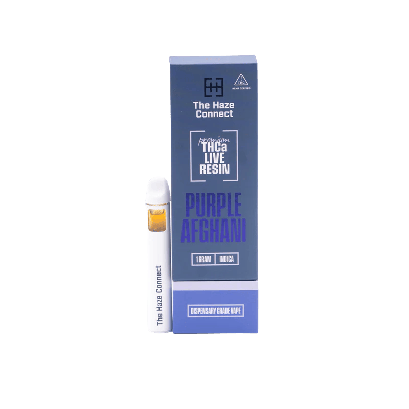 The Haze Connect 1g THCa Live Resin Disposable Purple Afghani