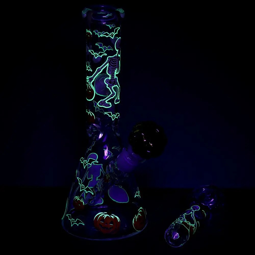 Halloween Ball Herb Pipe Glow Duo - 10" / 14mm F product image 5