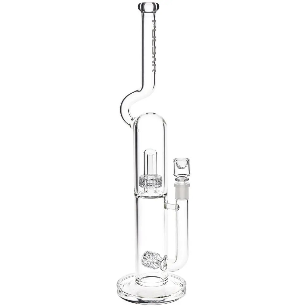 Kink Neck Double Chamber Chugger Glass Water Pipe - 17.25" / 14mm F