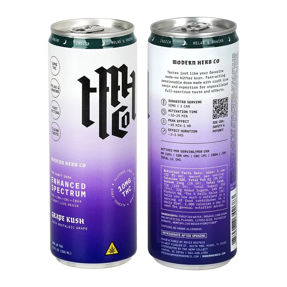 Modern Herb Co D9 THC Blend Craft Soda | 12oz | 10mg | 4ct Pack product image 8
