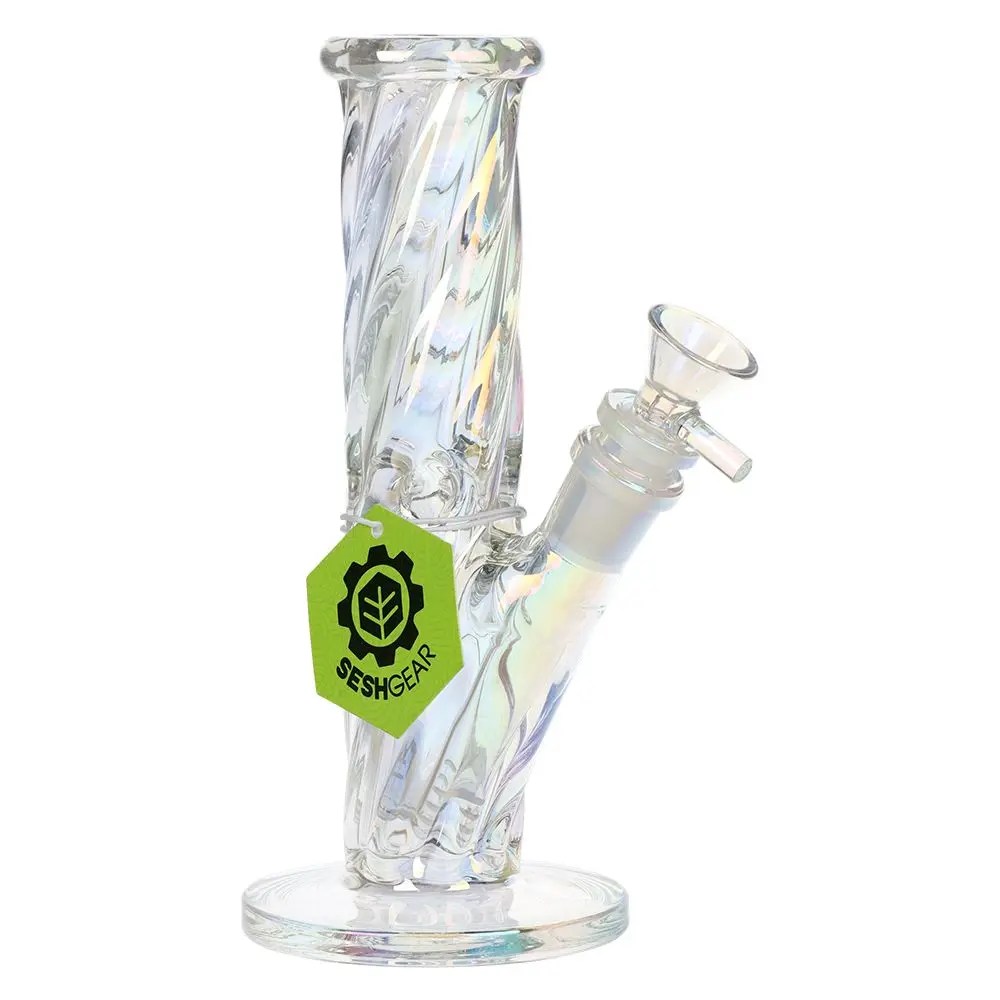 SeshGear Twist Straight Tube Glass Water Pipe - 13.75" / 14mm F product image 6