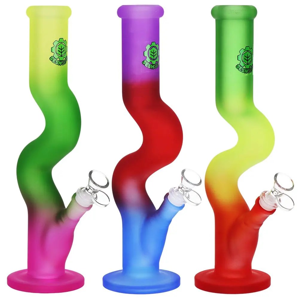 SeshGear Winding Path Ombre Glass Water Pipe - 12.75" / 14mm F / Colors Vary product image 2