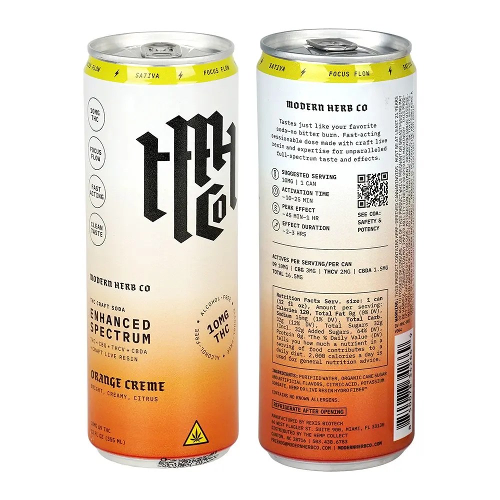 Modern Herb Co D9 THC Blend Craft Soda | 12oz | 10mg | 4ct Pack product image 11