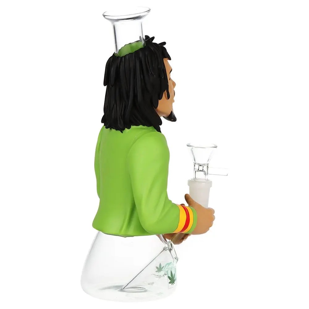 Reggae Legend Glass &amp; Vinyl Water Pipe - 9" / 14mm F product image 3