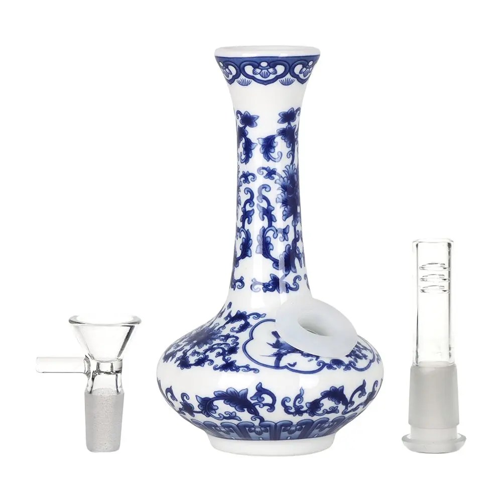 SeshGear Chinese Vase Ceramic Water Pipe - 5.5" / 14mm F / Oval Base product image 3