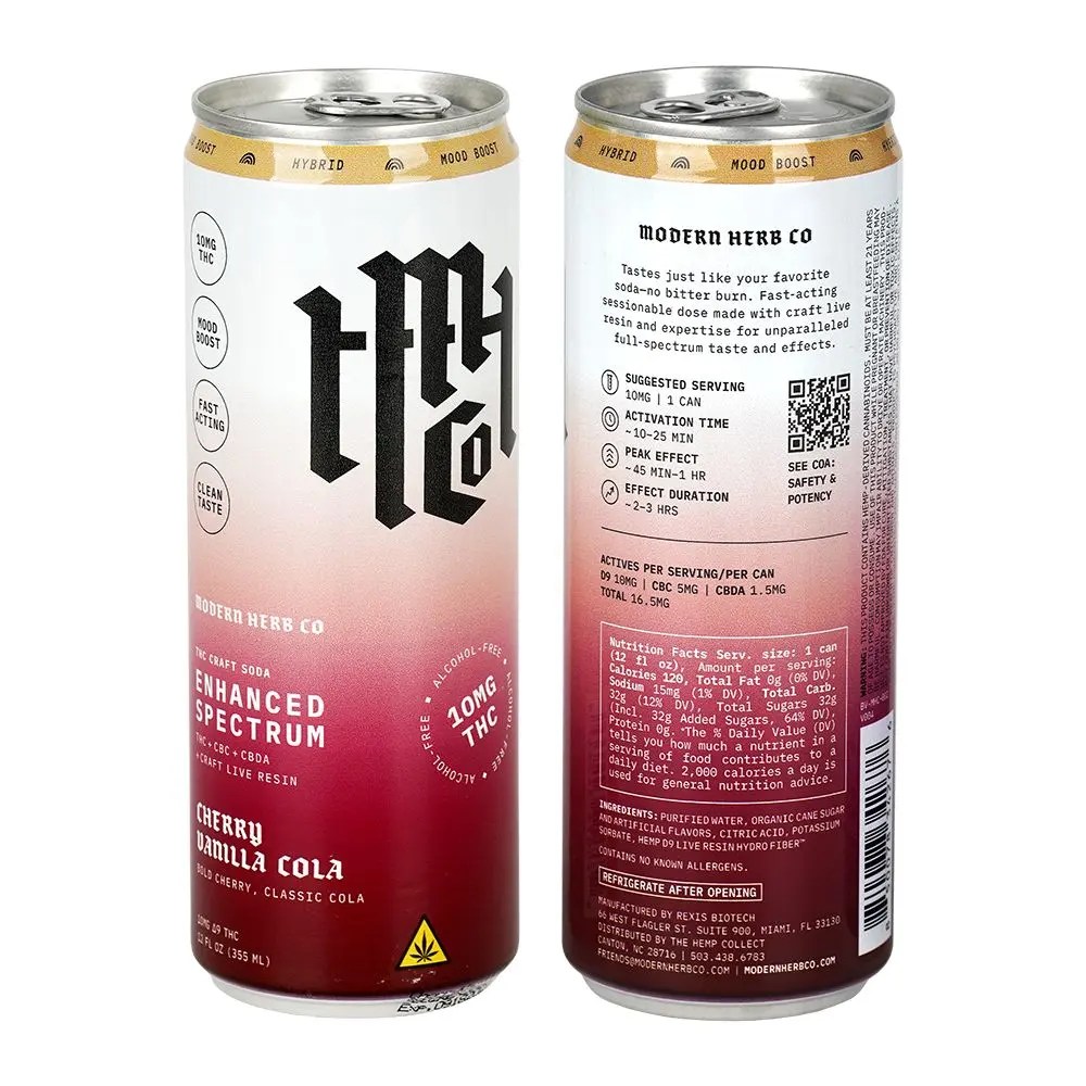 Modern Herb Co D9 THC Blend Craft Soda | 12oz | 10mg | 4ct Pack product image 4